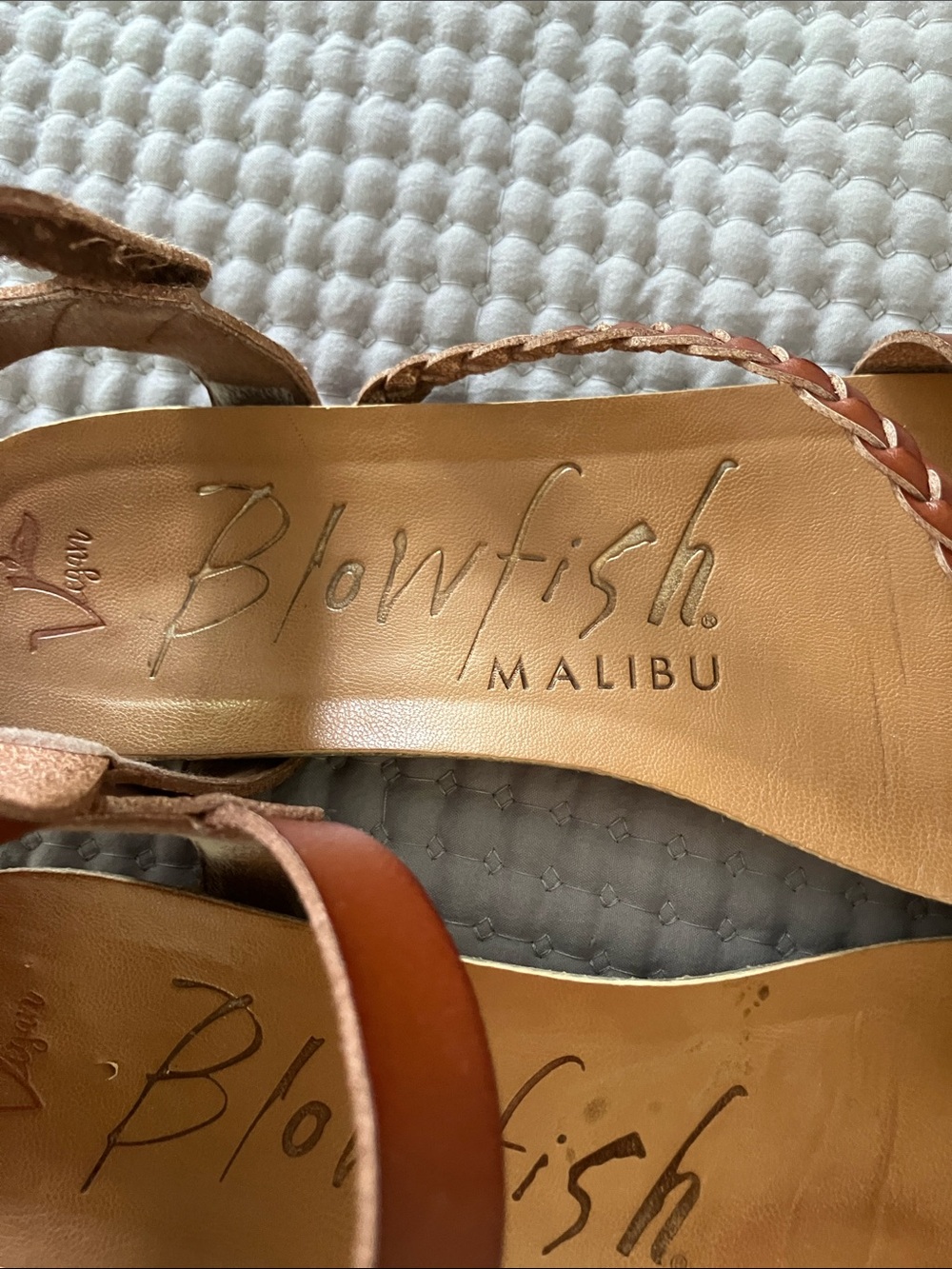 Blowfish Tan Braided Strap Flat Sandals - Picture 2 of 7